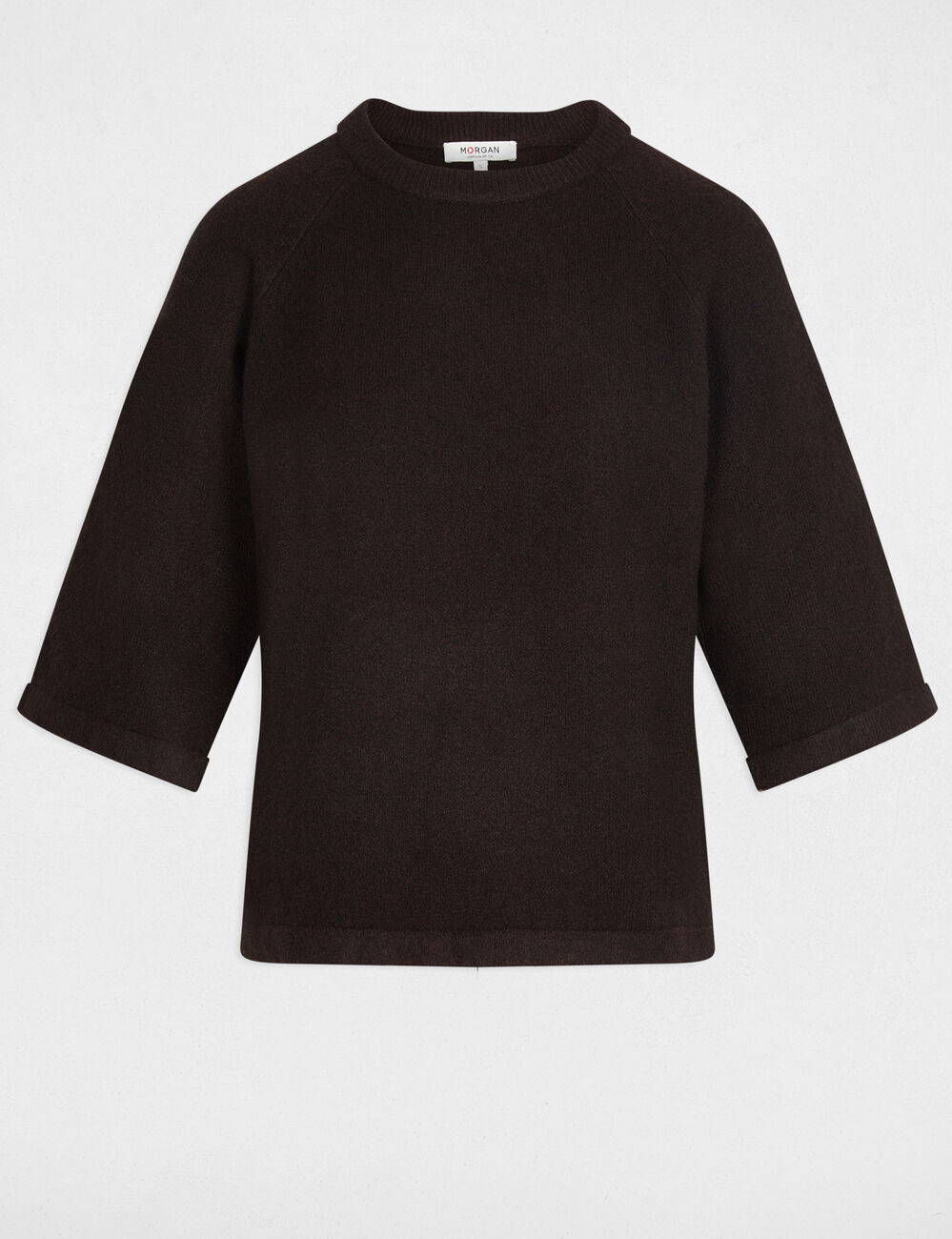 Jumper 3/4-length sleeves dark brown women