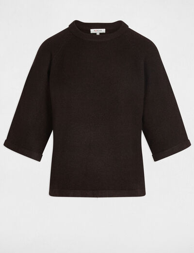 Jumper 3/4-length sleeves dark brown women