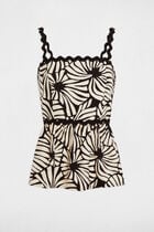 Printed top with straps multicolor women