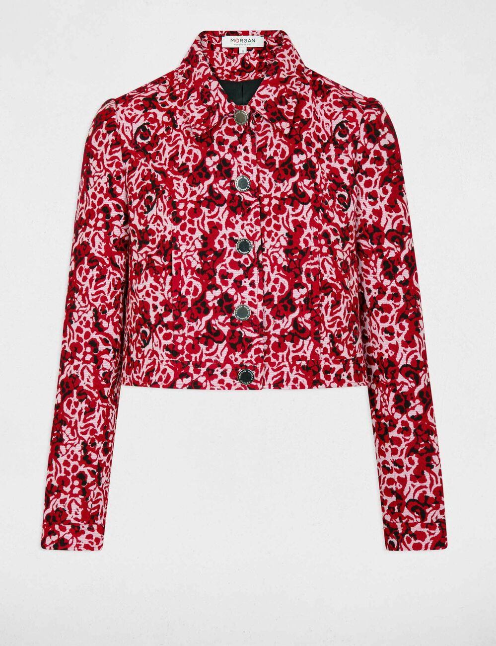 Short jacquard jacket multicolored women
