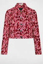 Short jacquard jacket multicolored women