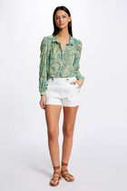 Long-sleeved printed shirt multicolored women