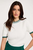 Lightweight short-sleeve sweater green women
