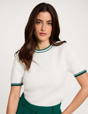 Lightweight short-sleeve sweater green women