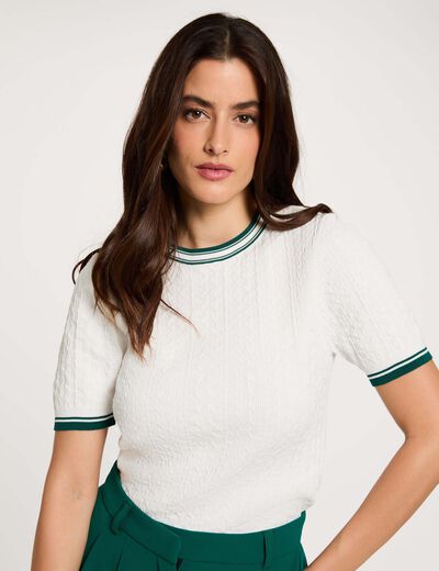 Lightweight short-sleeve sweater green women