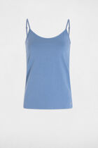 Vest top thin straps grey denim women