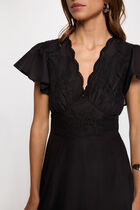 Long dress with embroidery black women