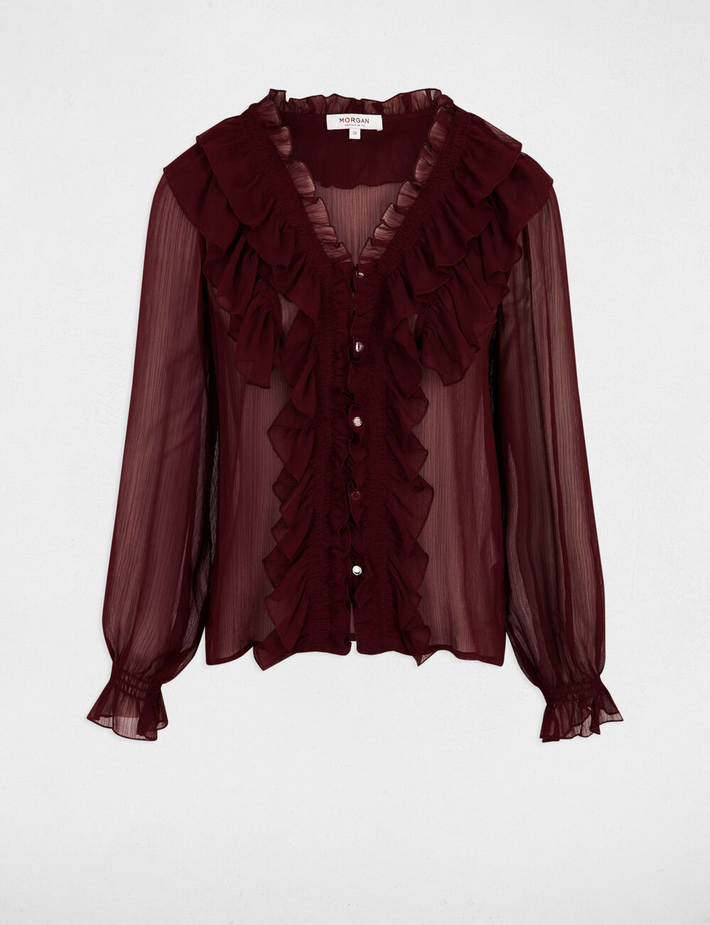 chemise fluide col v prune femme Chemise fluide col v prune femme