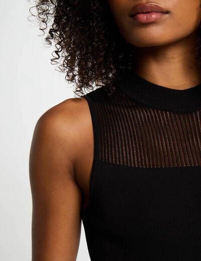 Sleeveless knitted top black women