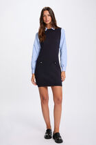 Fitted short dress navy blue women