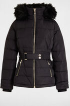Hooded puffer jacket black women