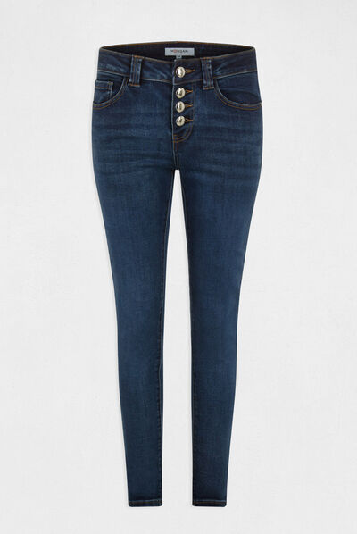 Buttoned slim jeans stone denim ladies'