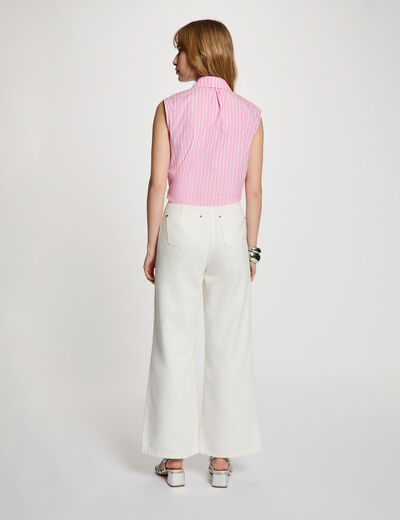 Sleeveless tie-front shirt pink women