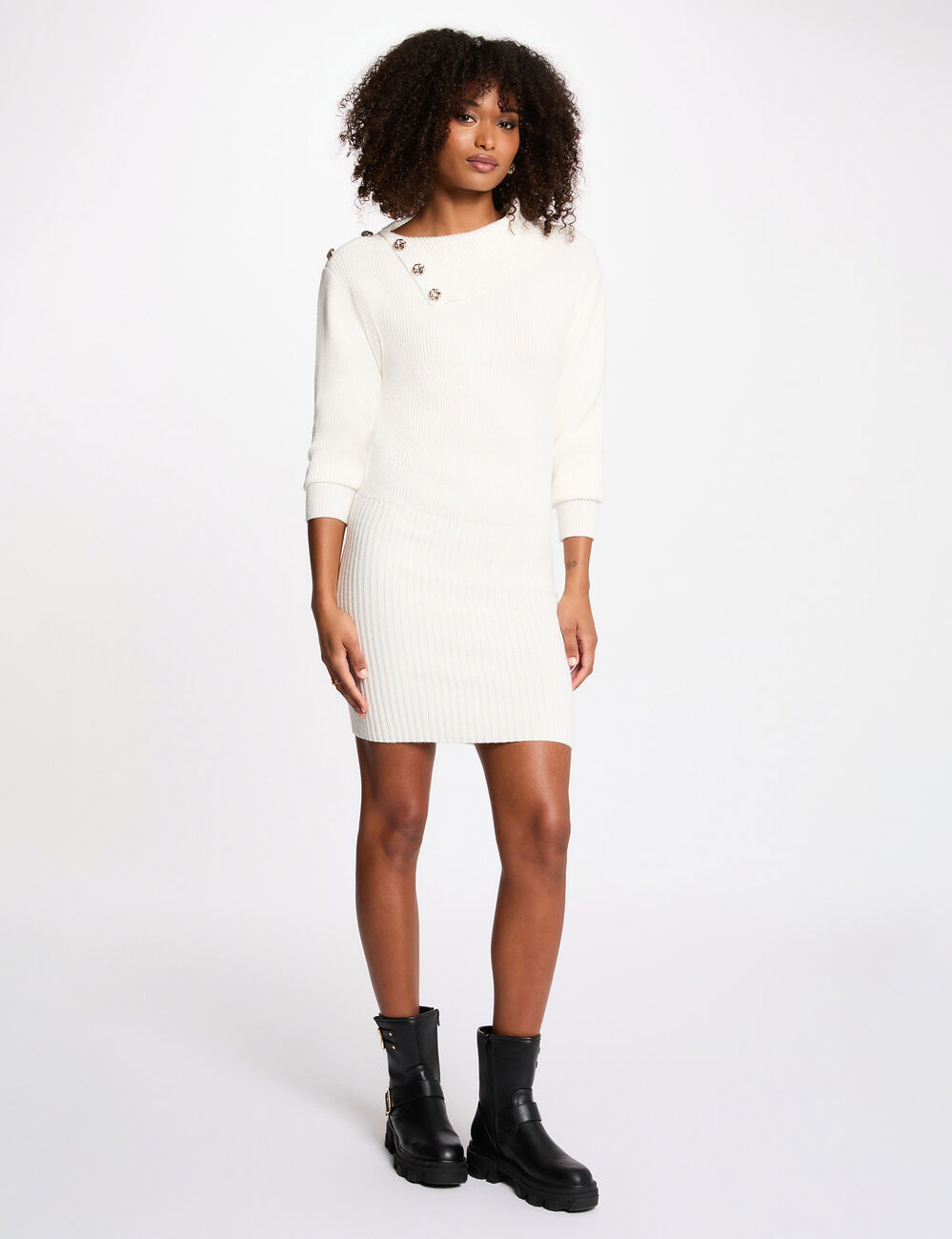 Fitted short dress white women