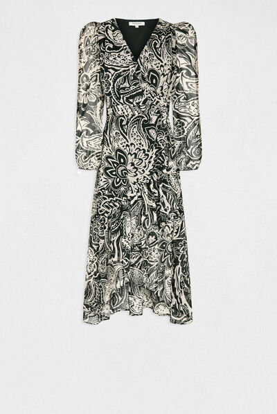Midi wrap dress with paisley print multico ladies'