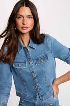 Cropped denim jacket denim stone women
