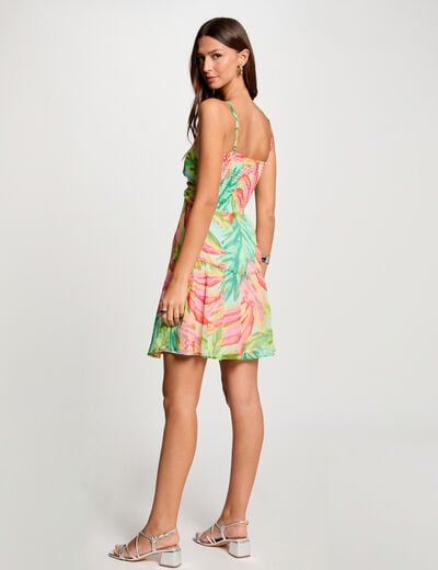 Printed mini skater dress multicolor women