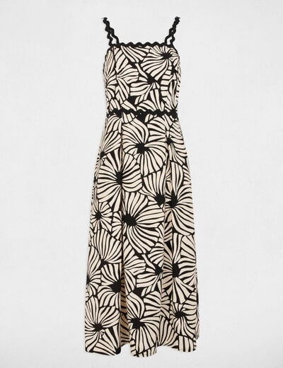 Printed straight midi dress multicolor women