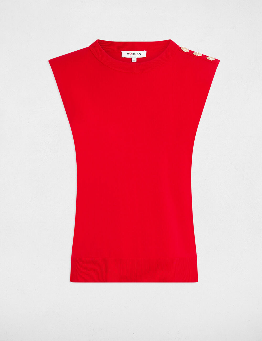 Sleeveless jumper red women