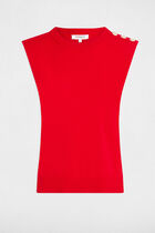 Sleeveless jumper red women