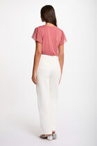 T-shirt with tie neck red women