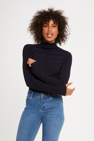 Long-sleeved jumper turtleneck sky blue ladies'