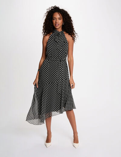 Flowy dress with high neck black women