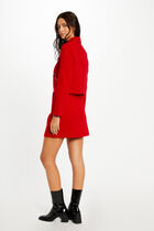 Straight zipped jacket red women