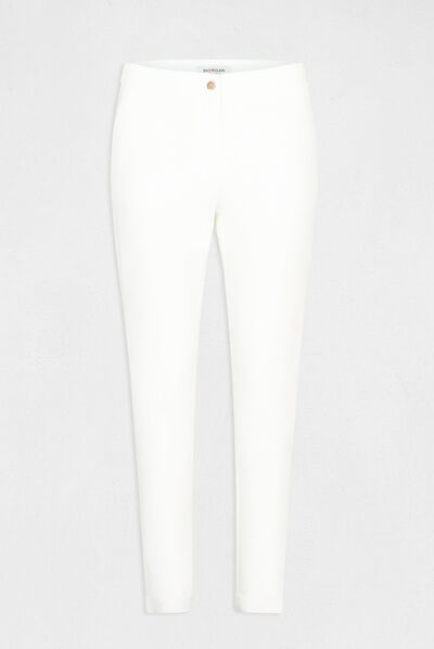 Cropped straight city trousers ecru ladies'