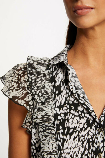 Short-sleeved t-shirt abstract print multico ladies'