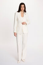 Pinstripe blazer jacket white women