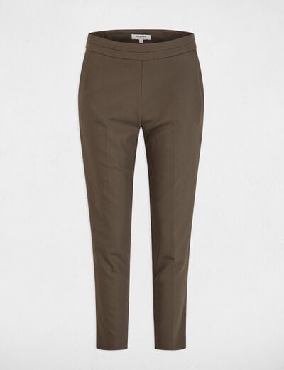 Cropped cigarette trousers khaki green women