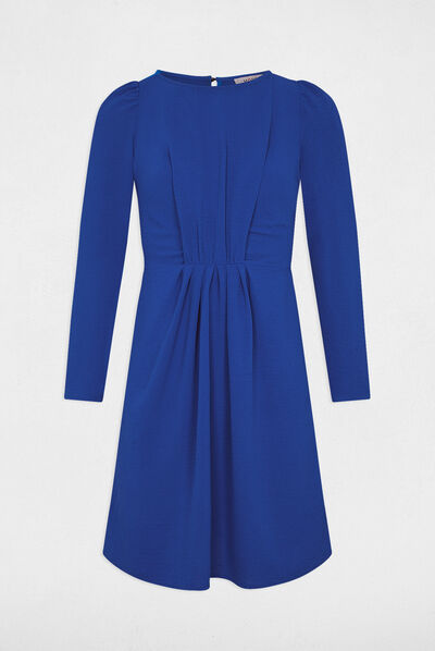 Fitted shirred mini dress electric blue ladies'