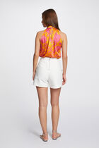 Fitted shorts with flaps ecru women