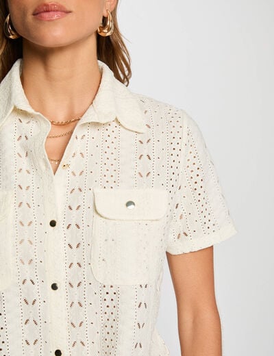 Short-sleeved shirt ivory women