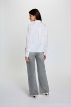 Straight shirt with notched collar white women