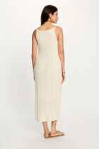 Embroidered knit dress ivory women