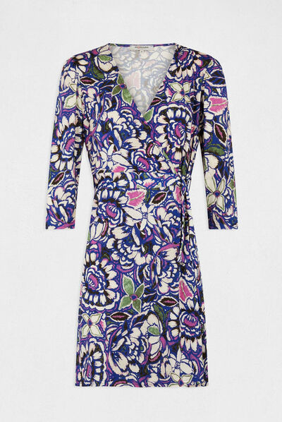 Wrap dress with vegetal print multico ladies'