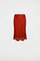 Midi lace skirt dark orange women