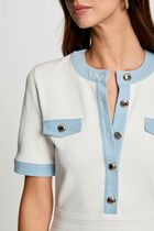 A-line mini knitted dress white women