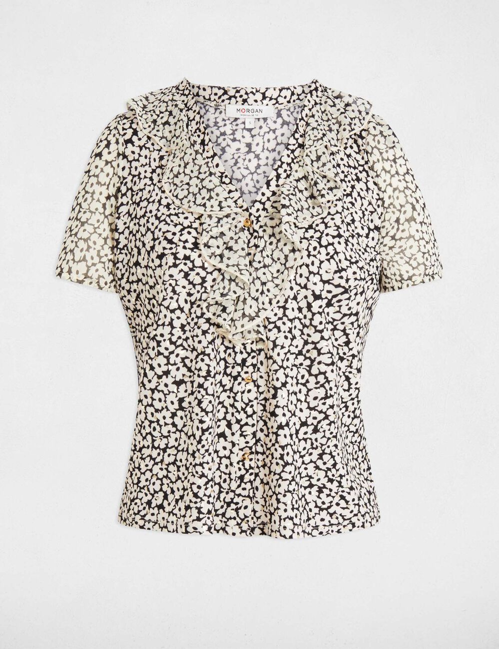 Blouse manches courtes blanc femme