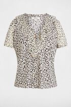 Blouse manches courtes blanc femme