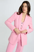 Shawl collar blazer light pink women
