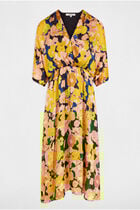 Printed straight midi dress multicolor women