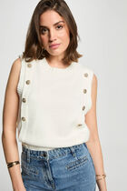 Sleeveless jumper white women