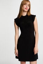 Robe tricot courte trapèze noir femme