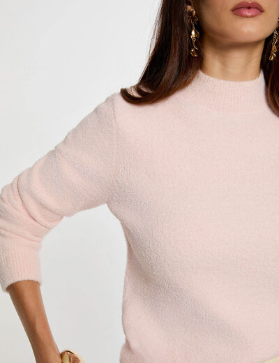 fitted high neck sweater light pink women Fitted high neck sweater light pink women
