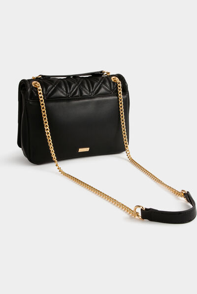 Clutch bag with quilted effect black ladies'