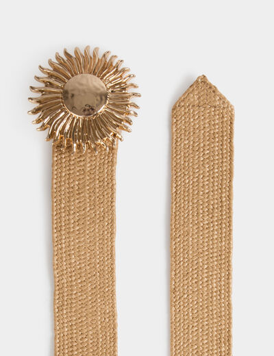Wide belt beige women