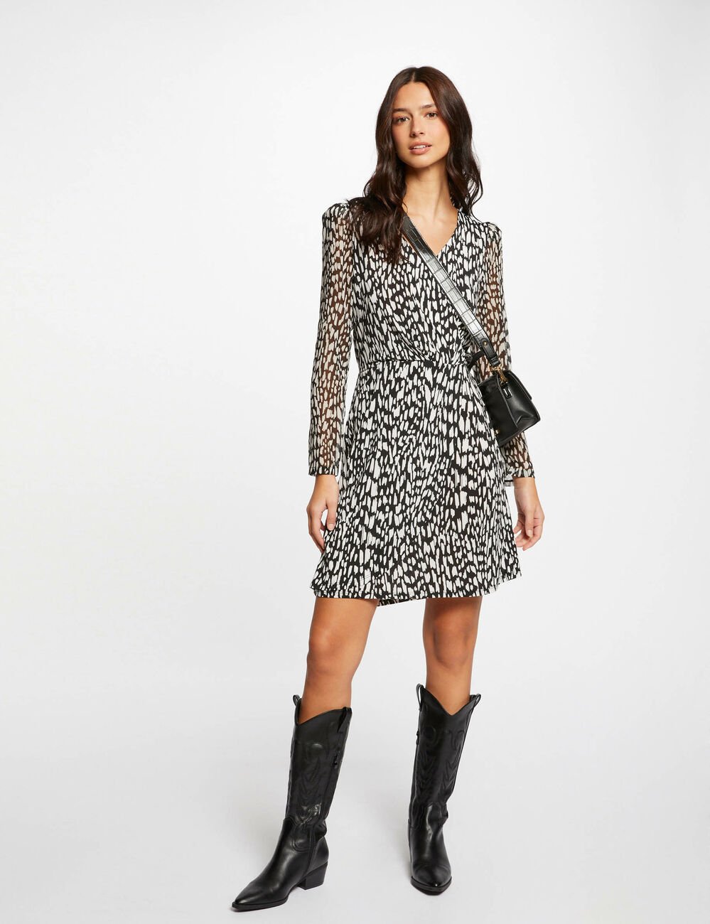 Straight dress with abstract print multicolored women